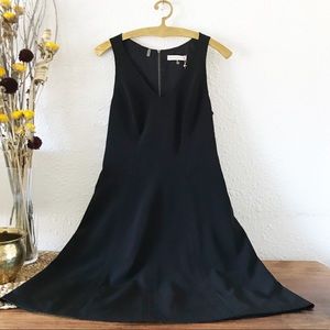 NEW Rebecca Taylor Crepe Shift Dress Black V Neck